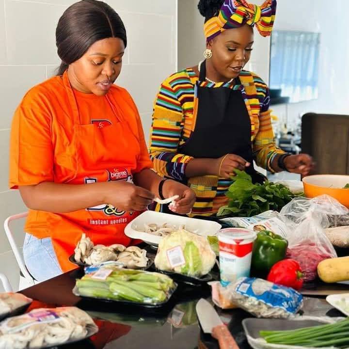 Margaret as Mama B  and Mai mansima

Guess  what  we were preparing