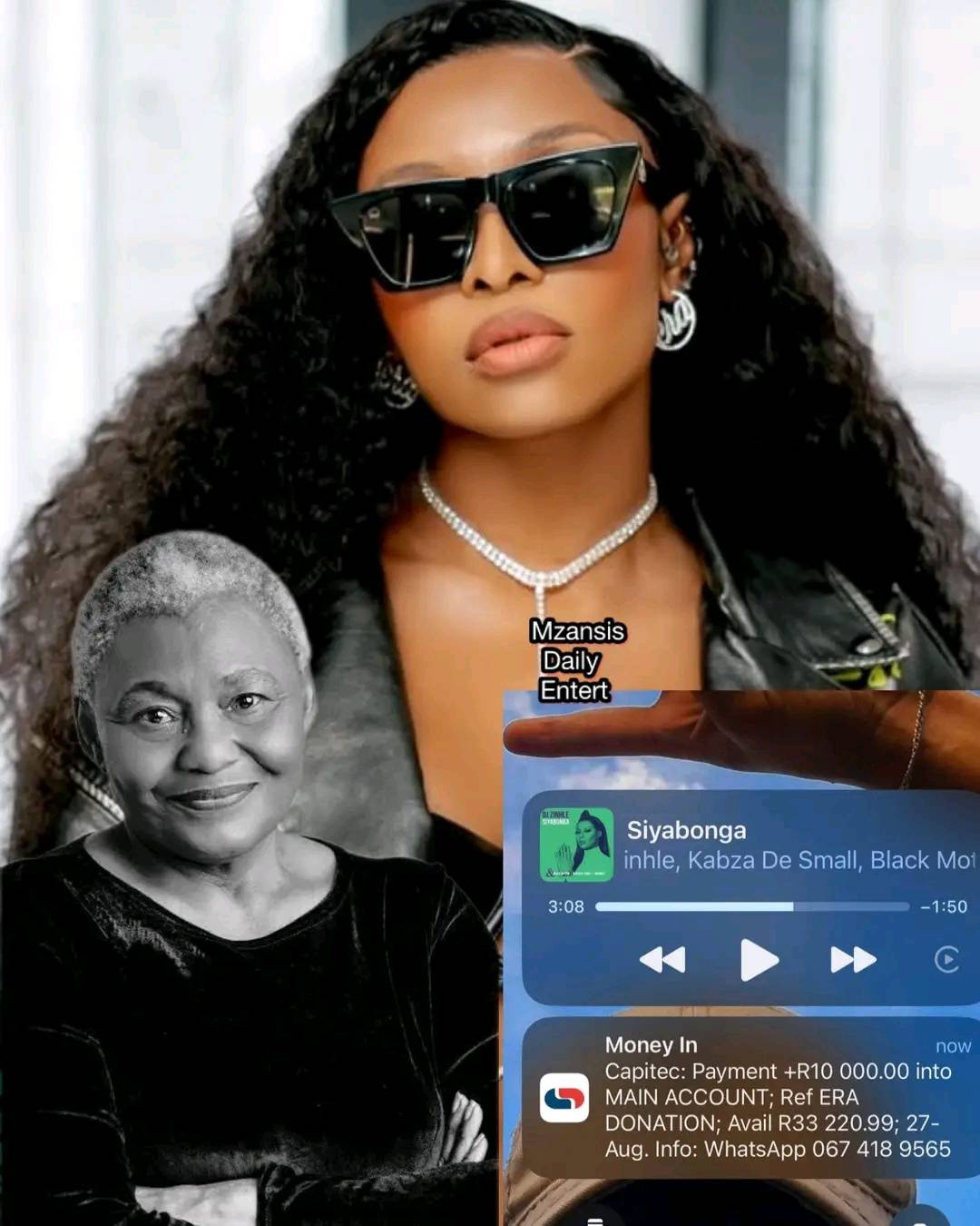 DJ Zinhle Donates 10k towards Mam’ Nandi Nyembe’s funeral 
See